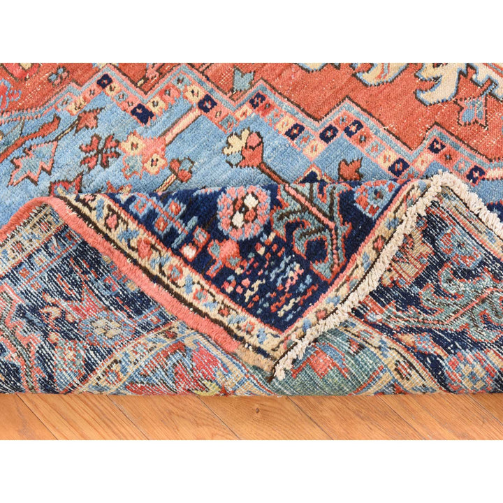 7'2" x 10'0" Vintage Hand Knotted Red Wool Rectangle Oriental Rug - MOA10278423