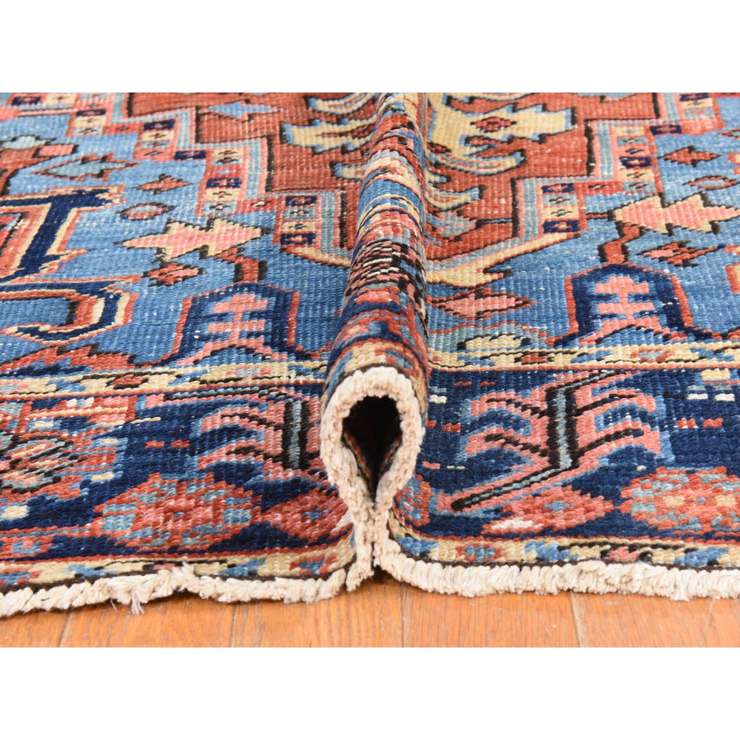 7'2" x 10'0" Vintage Hand Knotted Red Wool Rectangle Oriental Rug - MOA10278423