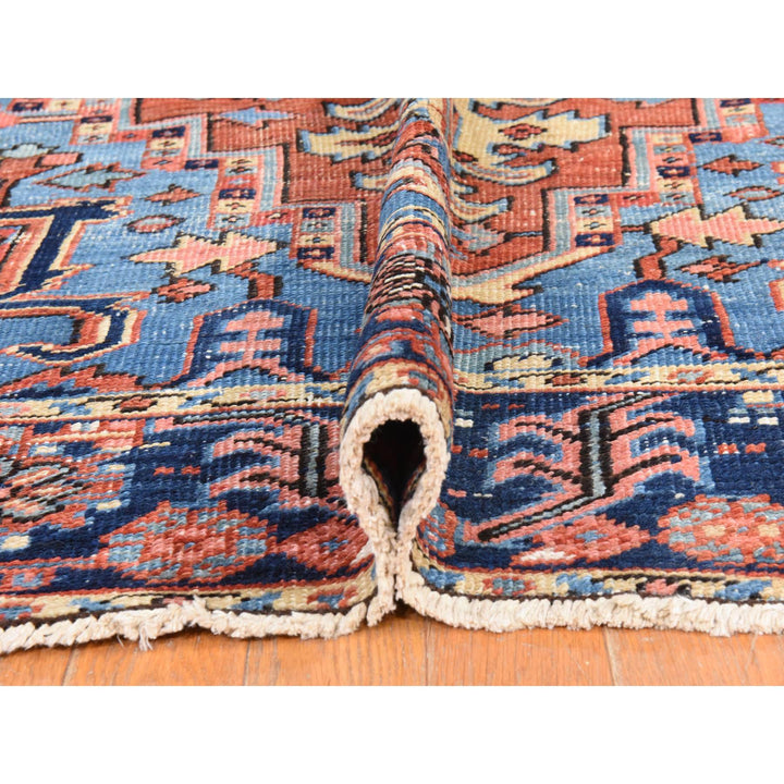 7'2" x 10'0" Vintage Hand Knotted Red Wool Rectangle Oriental Rug - MOA10278423
