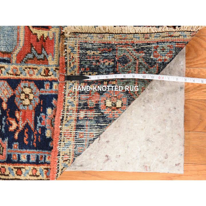 7'2" x 10'0" Vintage Hand Knotted Red Wool Rectangle Oriental Rug - MOA10278423