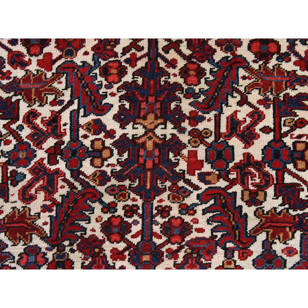 8'3" x 11'1" Vintage Hand Knotted Ivory Wool Rectangle Oriental Rug - MOA10278433
