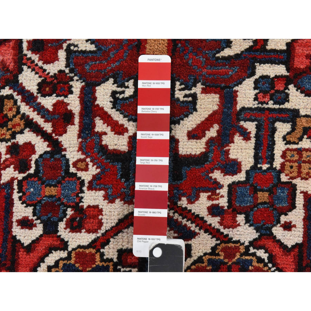 8'3" x 11'1" Vintage Hand Knotted Ivory Wool Rectangle Oriental Rug - MOA10278433