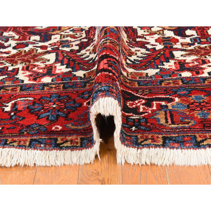 8'3" x 11'1" Vintage Hand Knotted Ivory Wool Rectangle Oriental Rug - MOA10278433