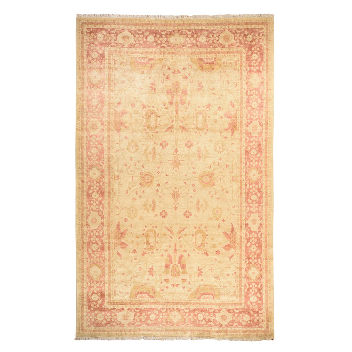 9'8" x 16'0" New Hand Knotted Beige Wool Rectangle Oriental Rug - MOA10278438