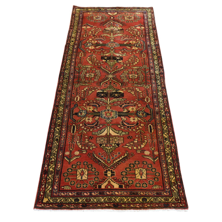 3'4" x 9'10" Vintage Hand Knotted Red Wool Runner Oriental Rug - MOA10278439