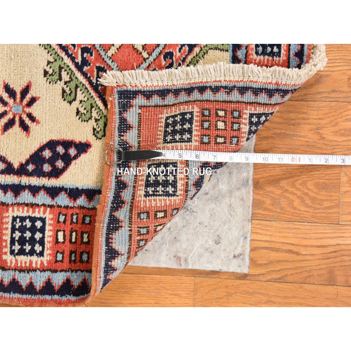 2'6" x 13'1" Vintage Hand Knotted Yellow Wool Runner Oriental Rug - MOA10278441
