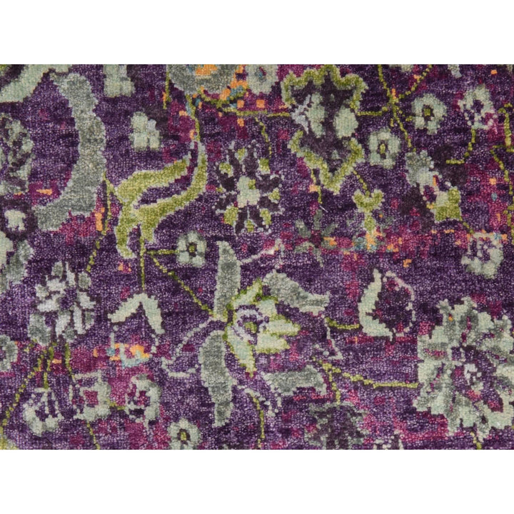 2'0" x 3'1" New Hand Knotted Purple Silk Rectangle Oriental Rug - MOA10278446