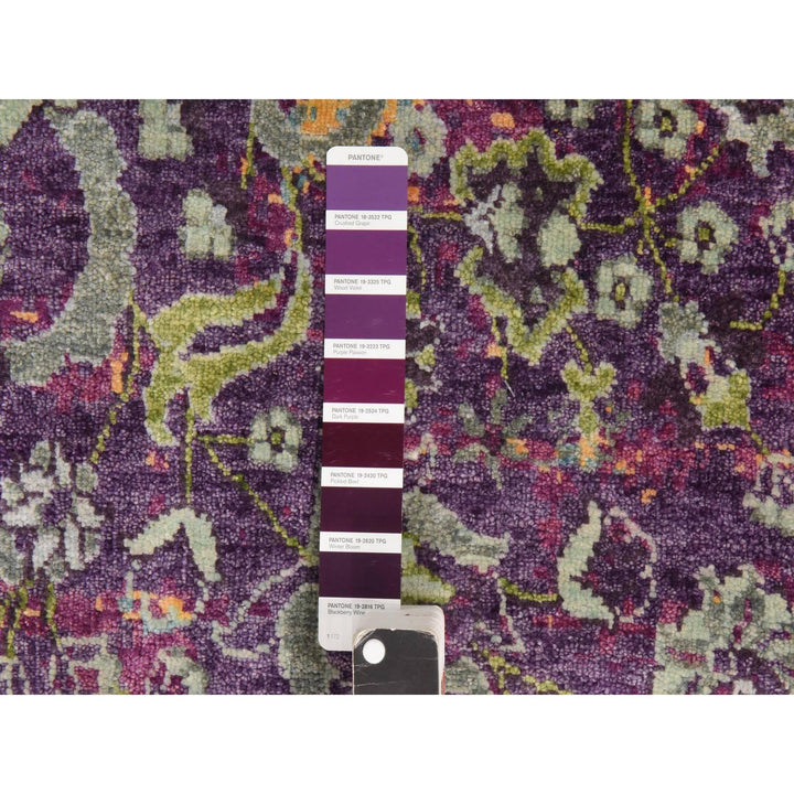 2'0" x 3'1" New Hand Knotted Purple Silk Rectangle Oriental Rug - MOA10278446
