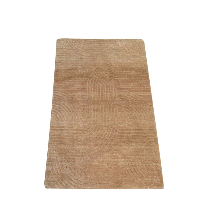 2'0" x 3'2" New Hand Knotted Brown Wool & Silk Rectangle Oriental Rug - MOA10278447