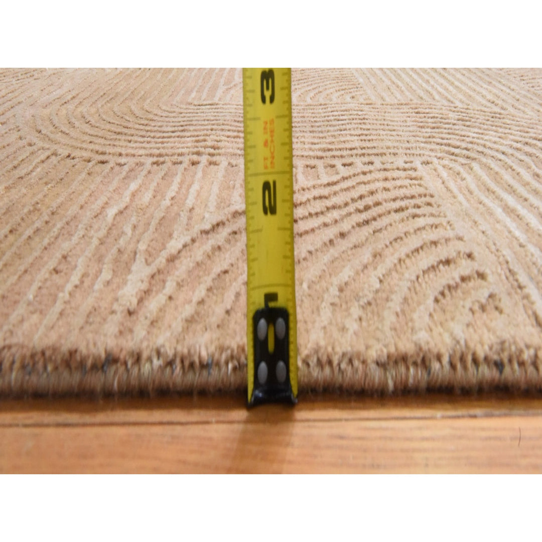 2'0" x 3'2" New Hand Knotted Brown Wool & Silk Rectangle Oriental Rug - MOA10278447