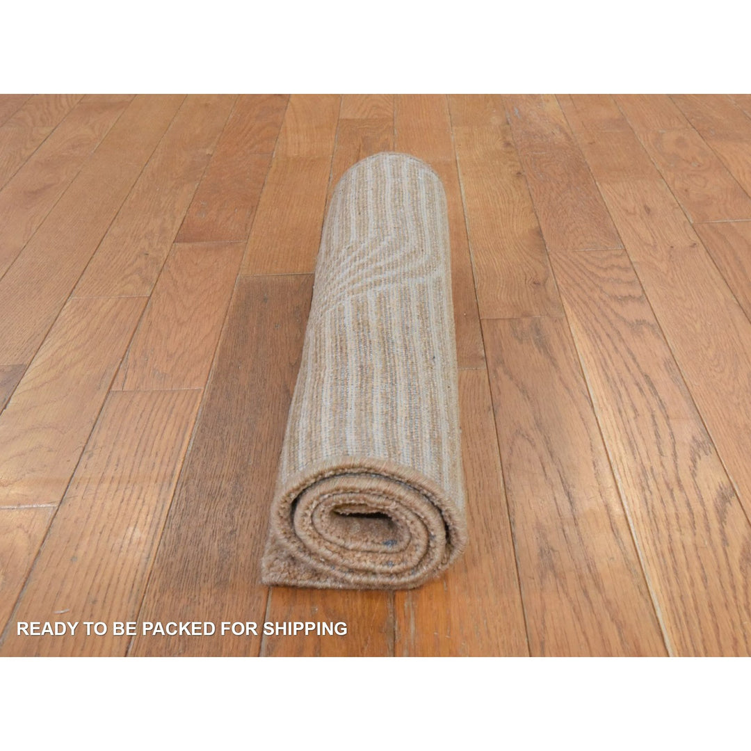 2'0" x 3'2" New Hand Knotted Brown Wool & Silk Rectangle Oriental Rug - MOA10278447