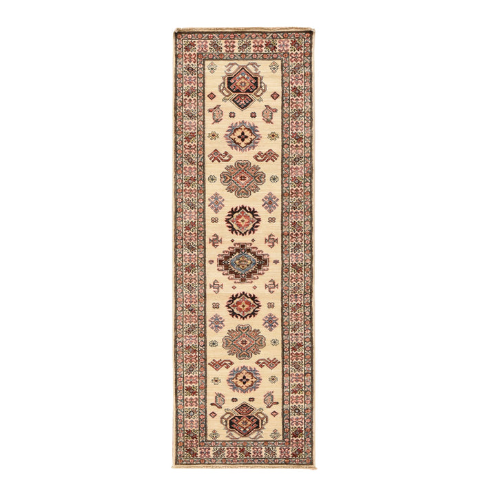 2'9" x 8'3" New Hand Knotted Ivory Wool Runner Oriental Rug - MOA10278449