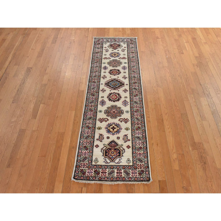 2'9" x 8'3" New Hand Knotted Ivory Wool Runner Oriental Rug - MOA10278449