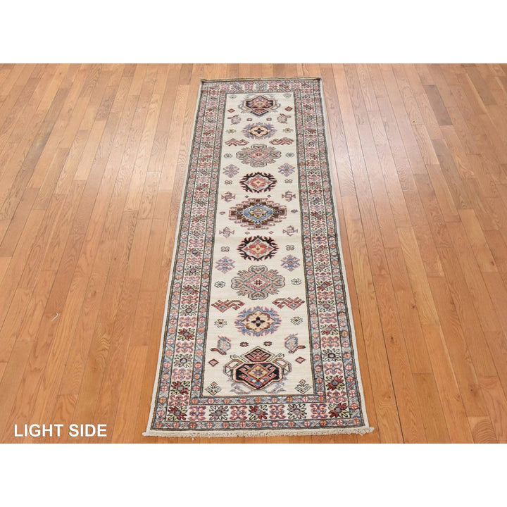 2'9" x 8'3" New Hand Knotted Ivory Wool Runner Oriental Rug - MOA10278449