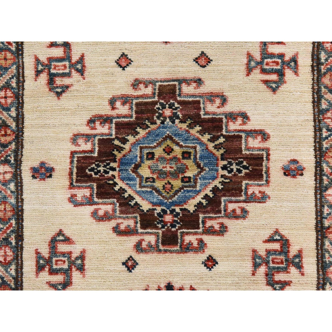 2'9" x 8'3" New Hand Knotted Ivory Wool Runner Oriental Rug - MOA10278449