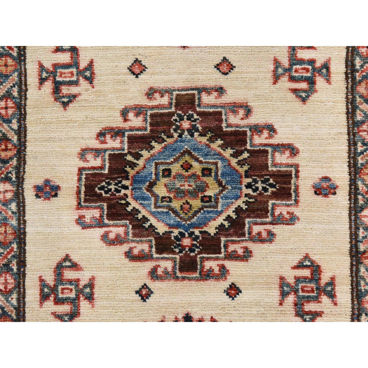2'9" x 8'3" New Hand Knotted Ivory Wool Runner Oriental Rug - MOA10278449