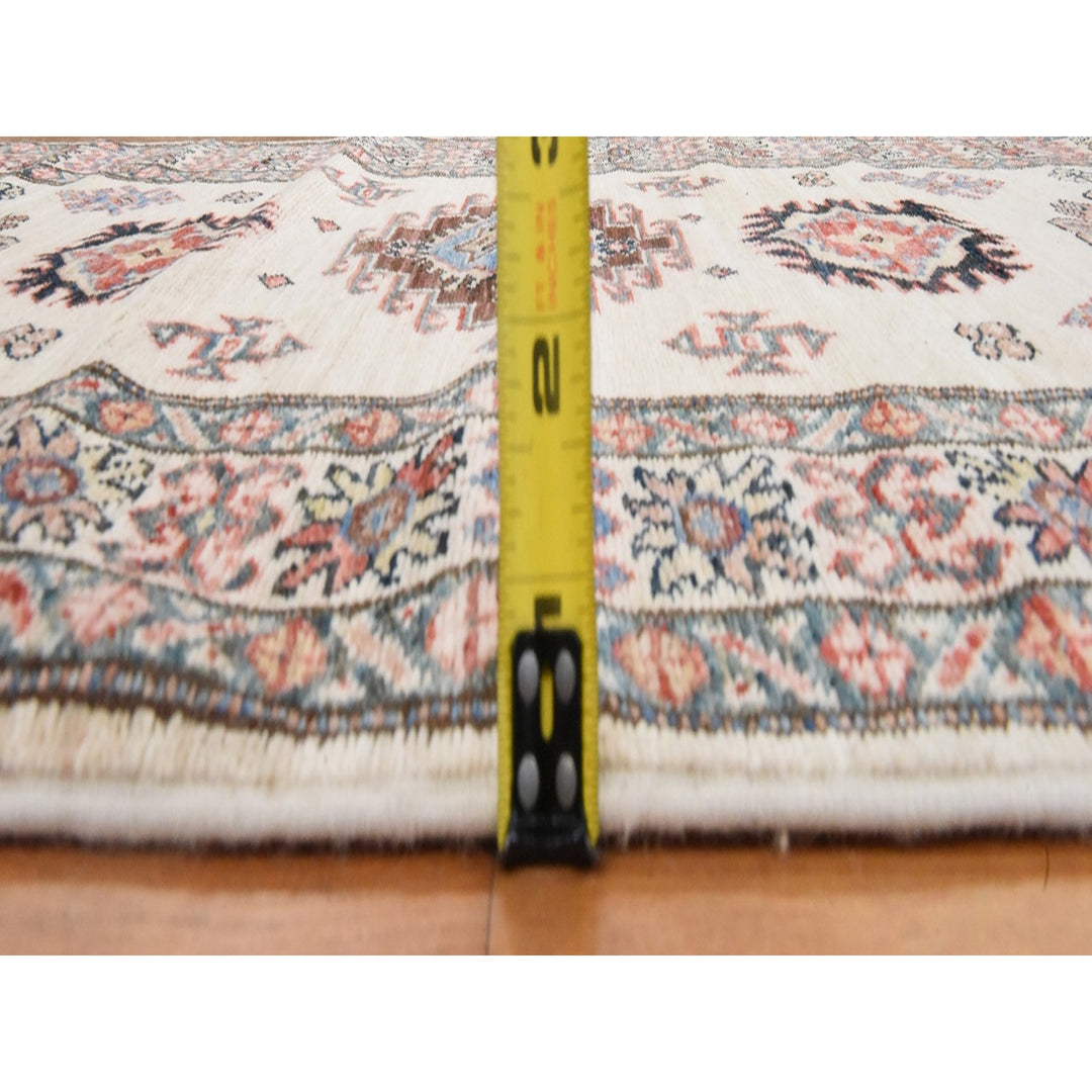 2'9" x 8'3" New Hand Knotted Ivory Wool Runner Oriental Rug - MOA10278449
