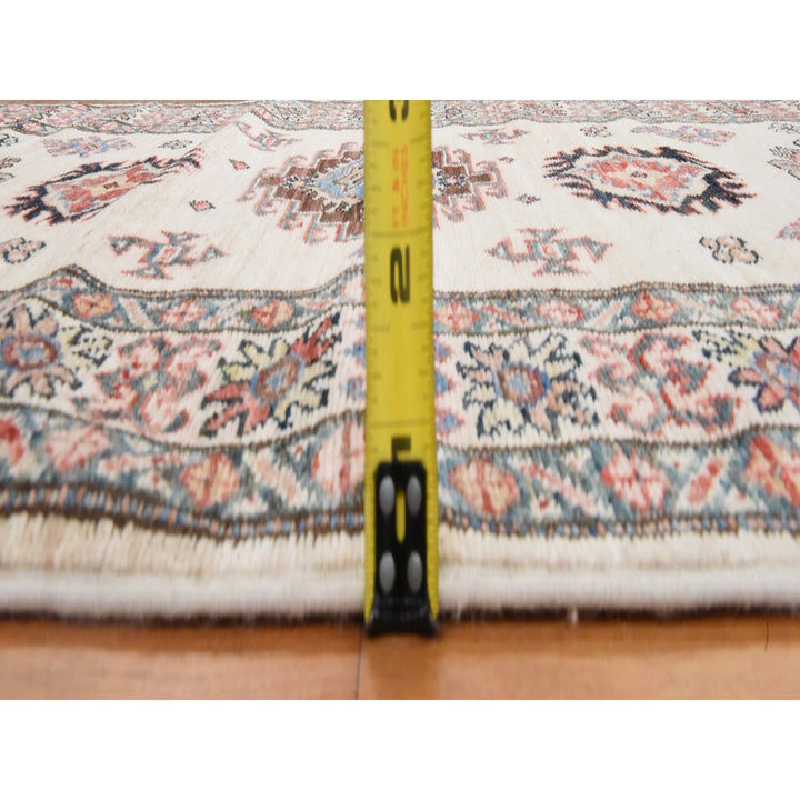 2'9" x 8'3" New Hand Knotted Ivory Wool Runner Oriental Rug - MOA10278449