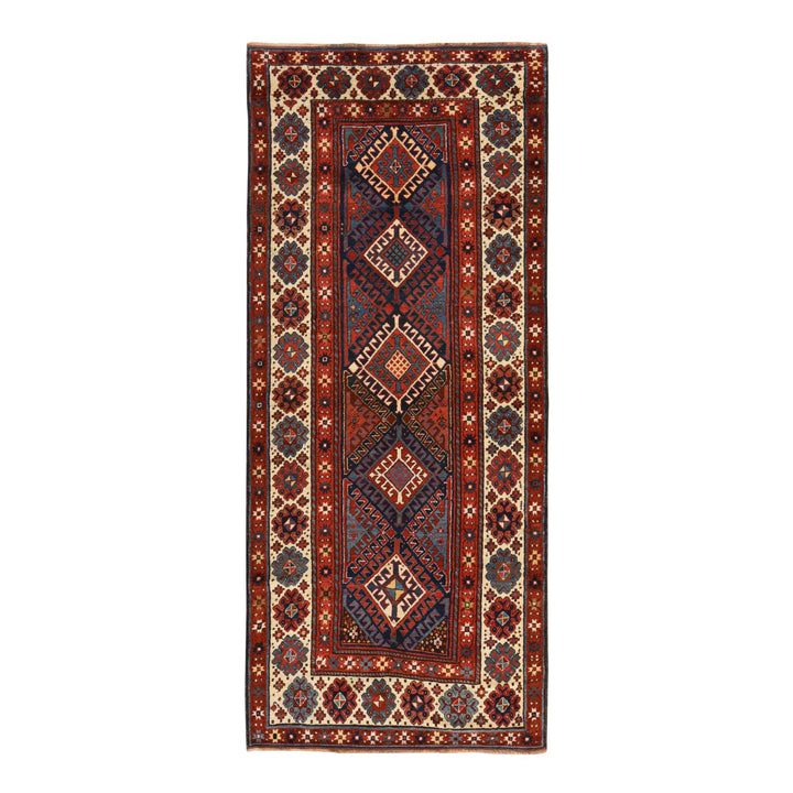 4'0" x 9'4" Vintage Hand Knotted Red Wool Runner Oriental Rug - MOA10278451