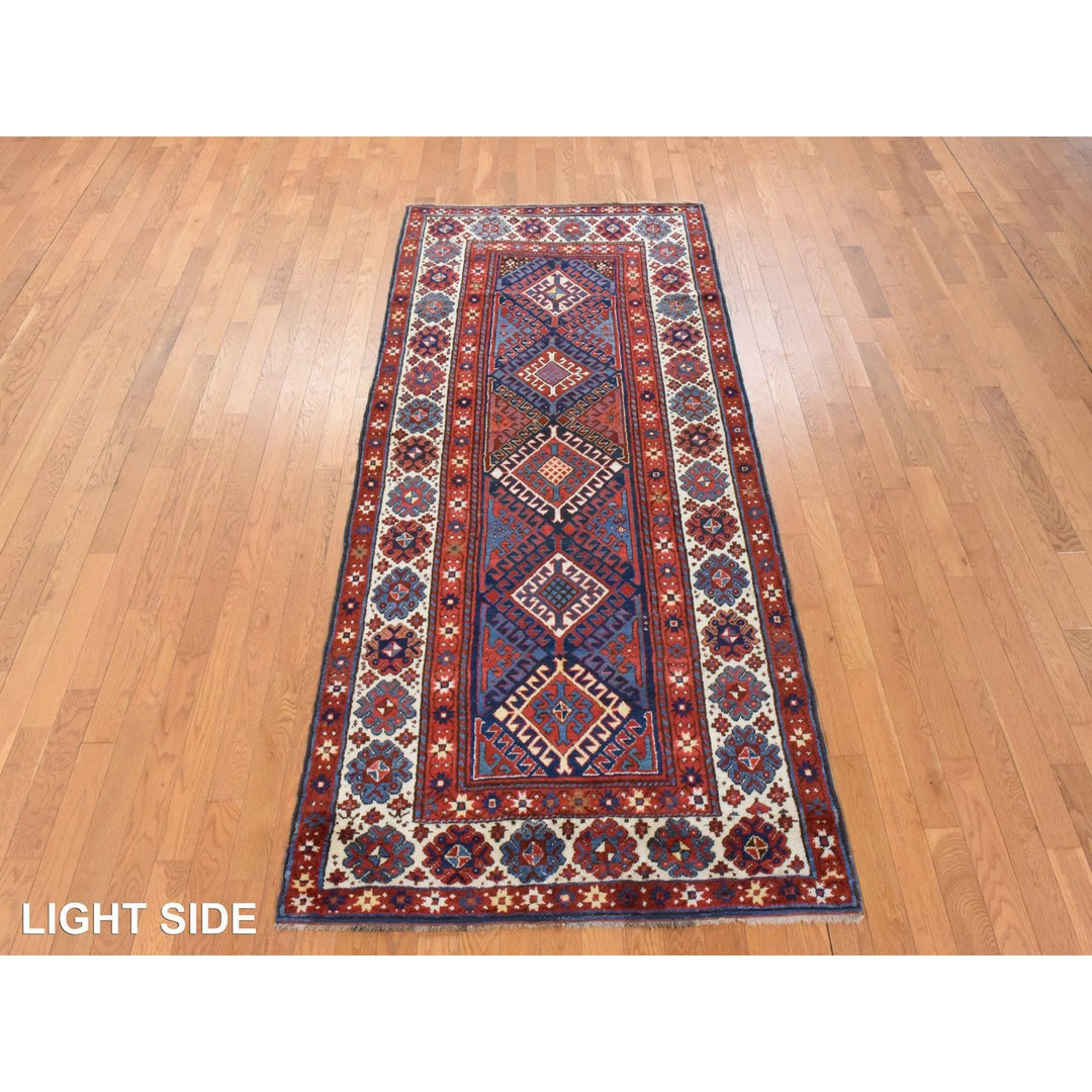 4'0" x 9'4" Vintage Hand Knotted Red Wool Runner Oriental Rug - MOA10278451