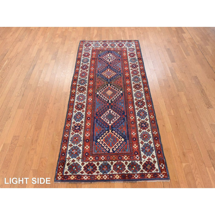 4'0" x 9'4" Vintage Hand Knotted Red Wool Runner Oriental Rug - MOA10278451