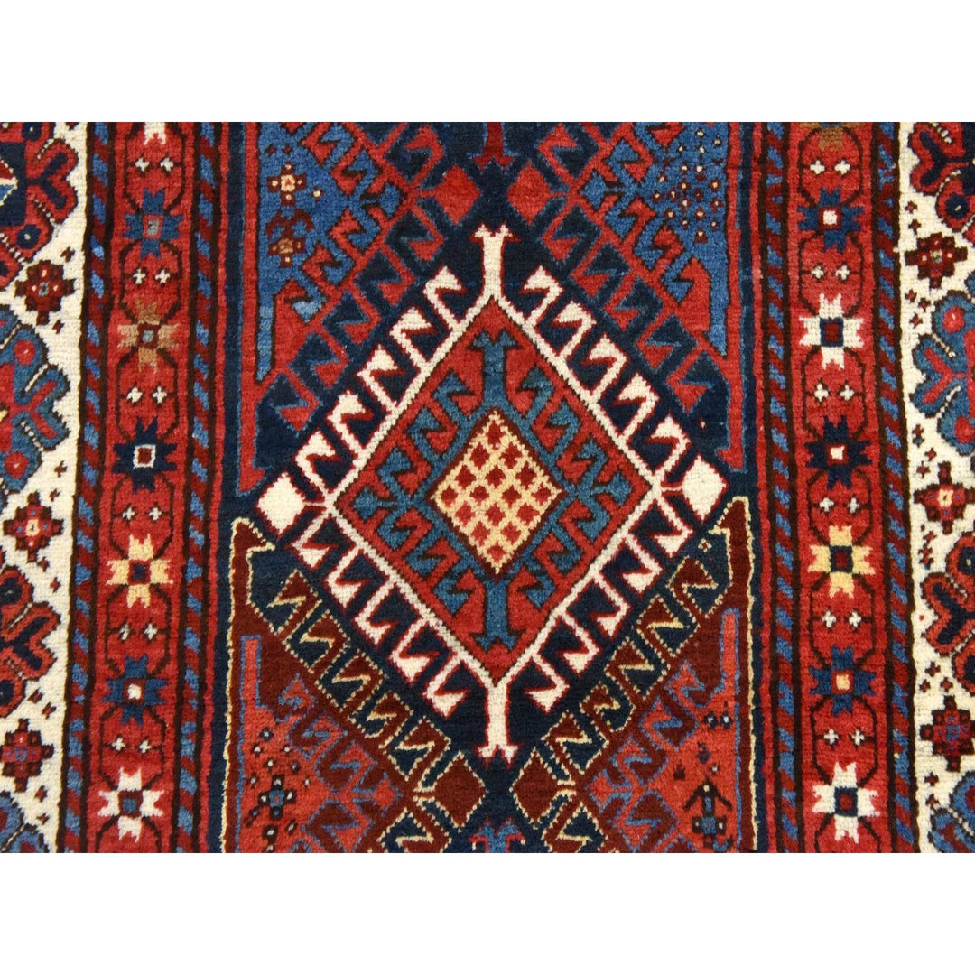 4'0" x 9'4" Vintage Hand Knotted Red Wool Runner Oriental Rug - MOA10278451