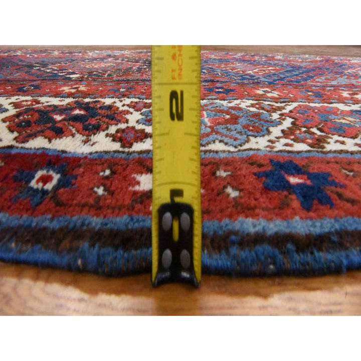 4'0" x 9'4" Vintage Hand Knotted Red Wool Runner Oriental Rug - MOA10278451