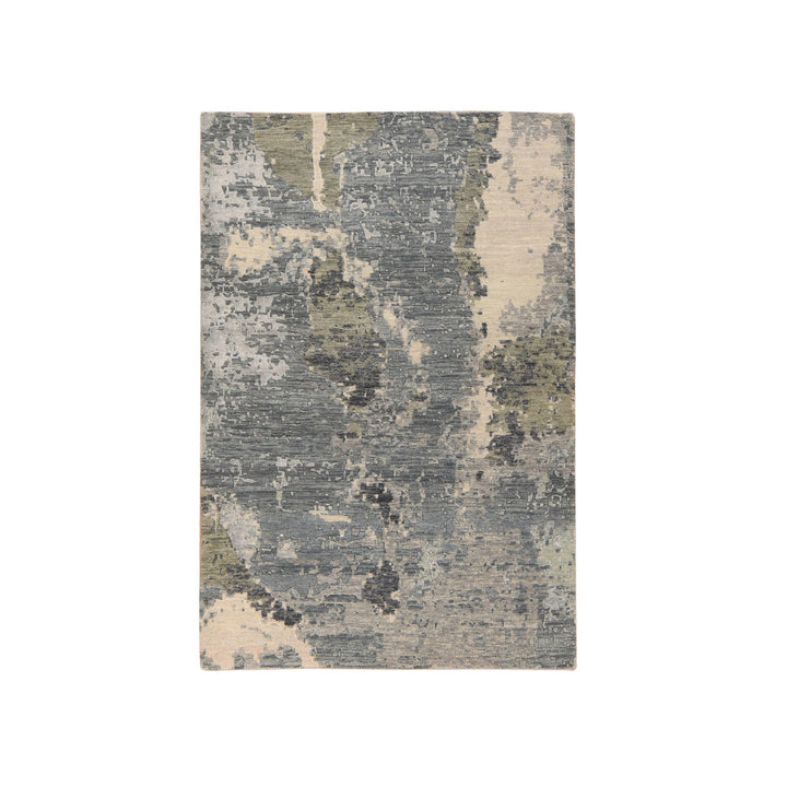 4'0" x 6'0" New Hand Knotted Grey Wool Rectangle Oriental Rug - MOA10278459