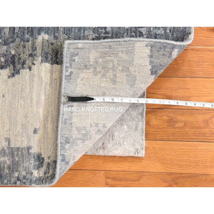 4'0" x 6'0" New Hand Knotted Grey Wool Rectangle Oriental Rug - MOA10278459
