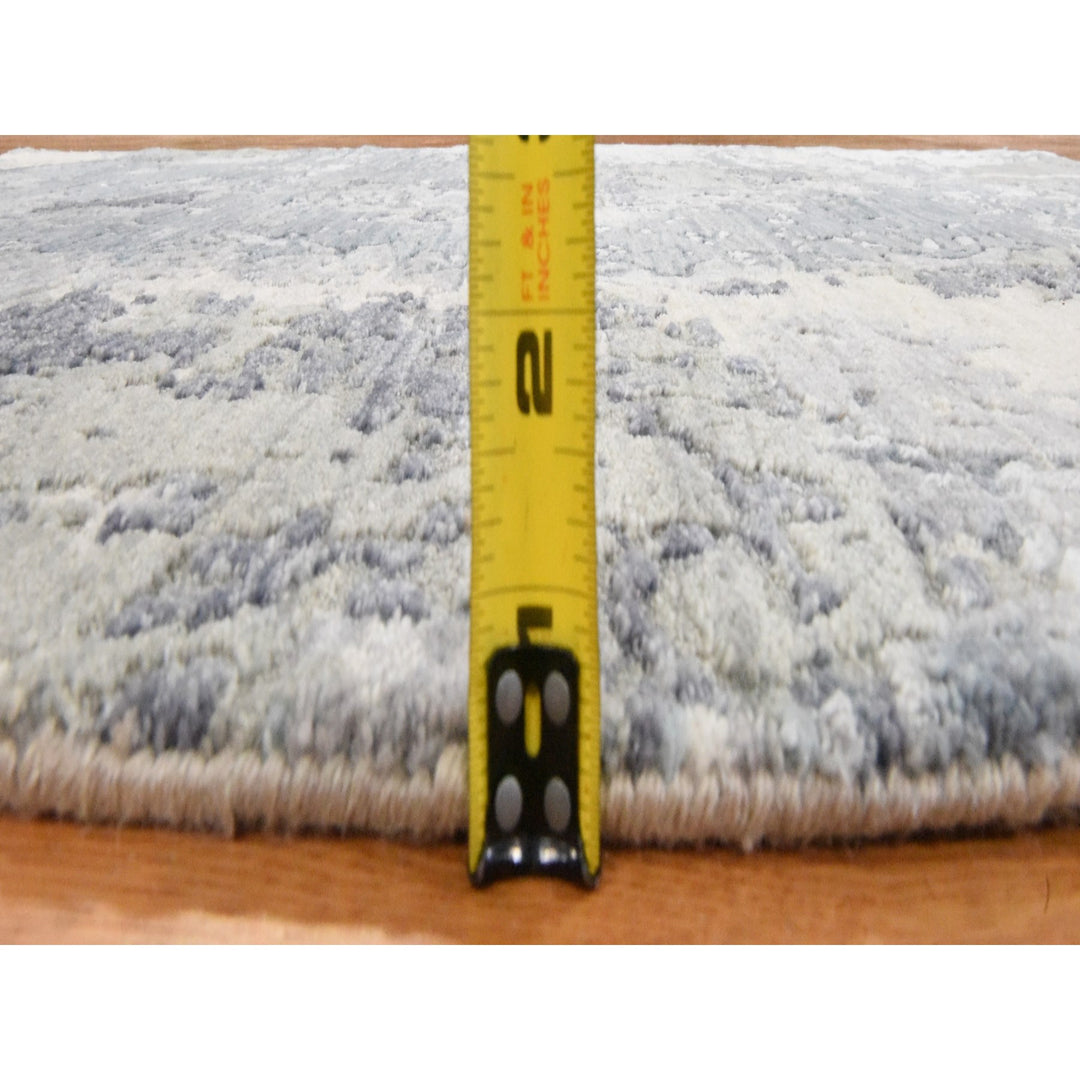 4'0" x 6'0" New Hand Knotted Grey Wool Rectangle Oriental Rug - MOA10278459