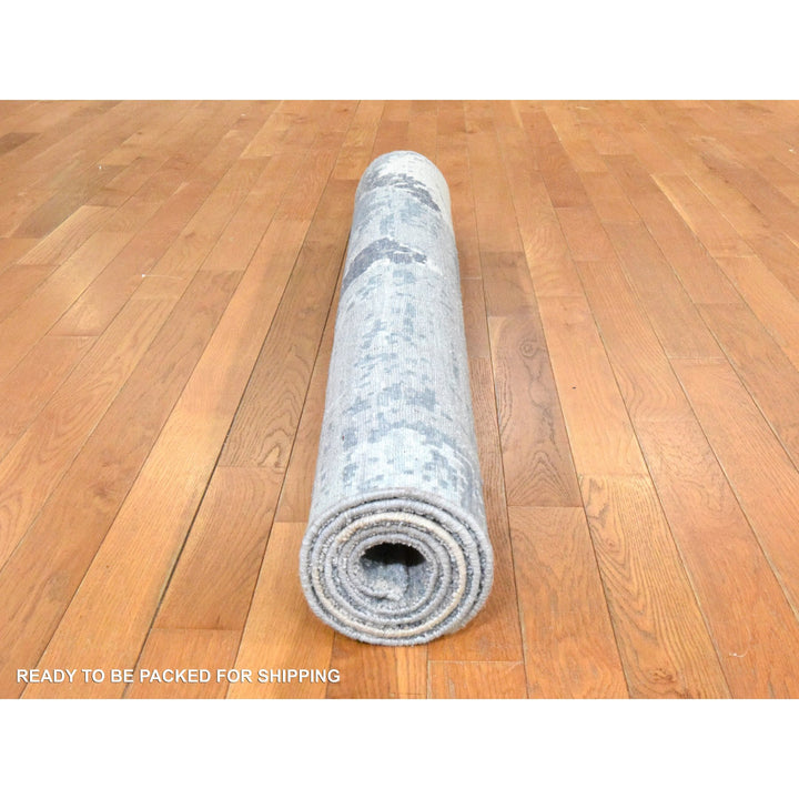 4'0" x 6'0" New Hand Knotted Grey Wool Rectangle Oriental Rug - MOA10278459