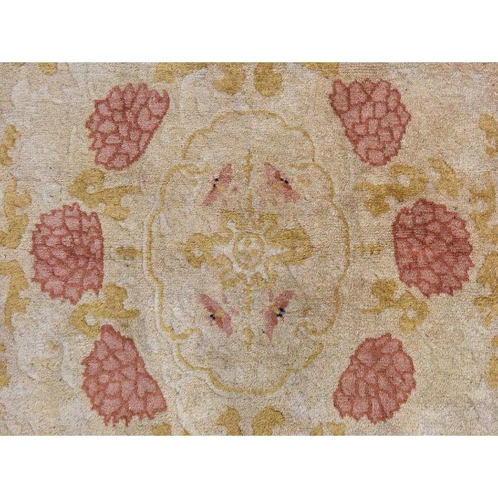 4'0" x 6'9" Vintage Hand Knotted Brown Wool Oval Oriental Rug - MOA10278462