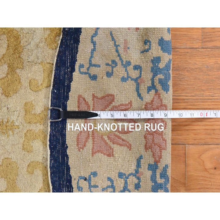 4'0" x 6'9" Vintage Hand Knotted Brown Wool Oval Oriental Rug - MOA10278462