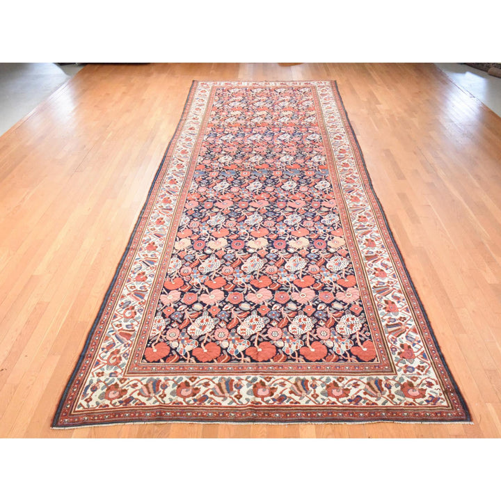 7'2" x 19'3" Vintage Hand Knotted Blue Wool Rectangle Oriental Rug - MOA10278467
