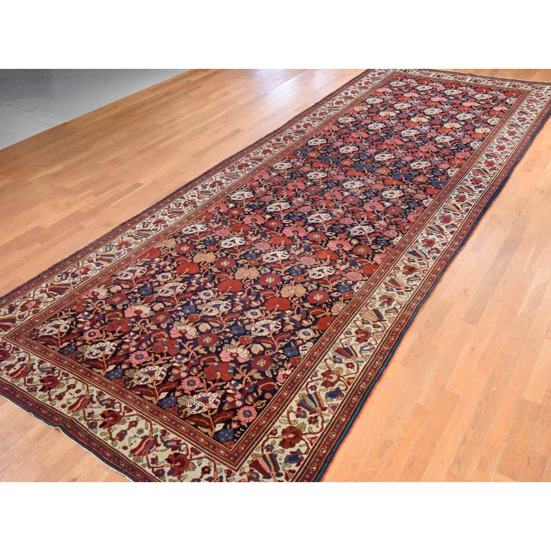 7'2" x 19'3" Vintage Hand Knotted Blue Wool Rectangle Oriental Rug - MOA10278467
