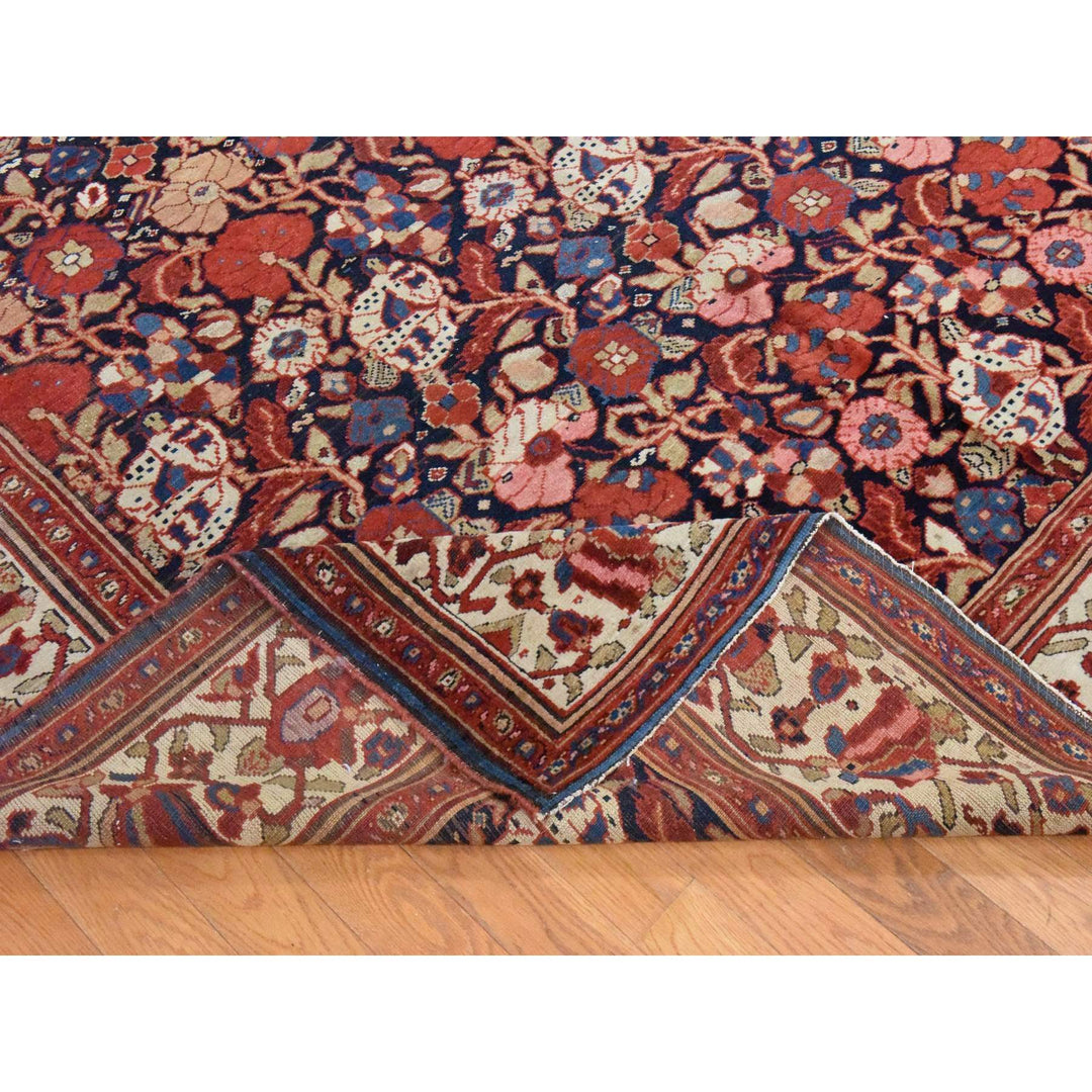 7'2" x 19'3" Vintage Hand Knotted Blue Wool Rectangle Oriental Rug - MOA10278467