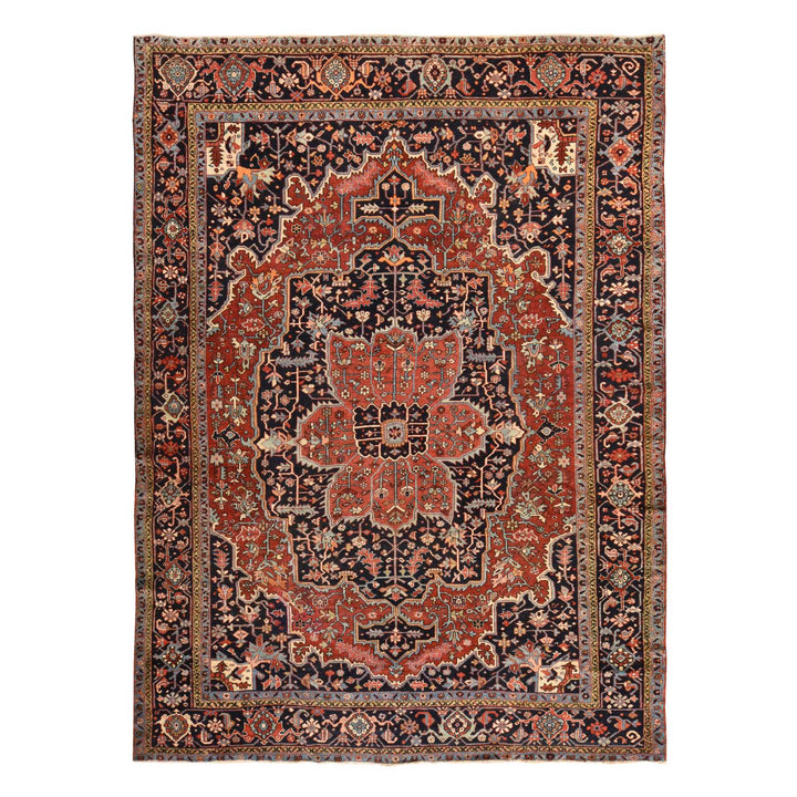 8'10" x 12'2" Vintage Hand Knotted Red Wool Rectangle Oriental Rug - MOA10278468