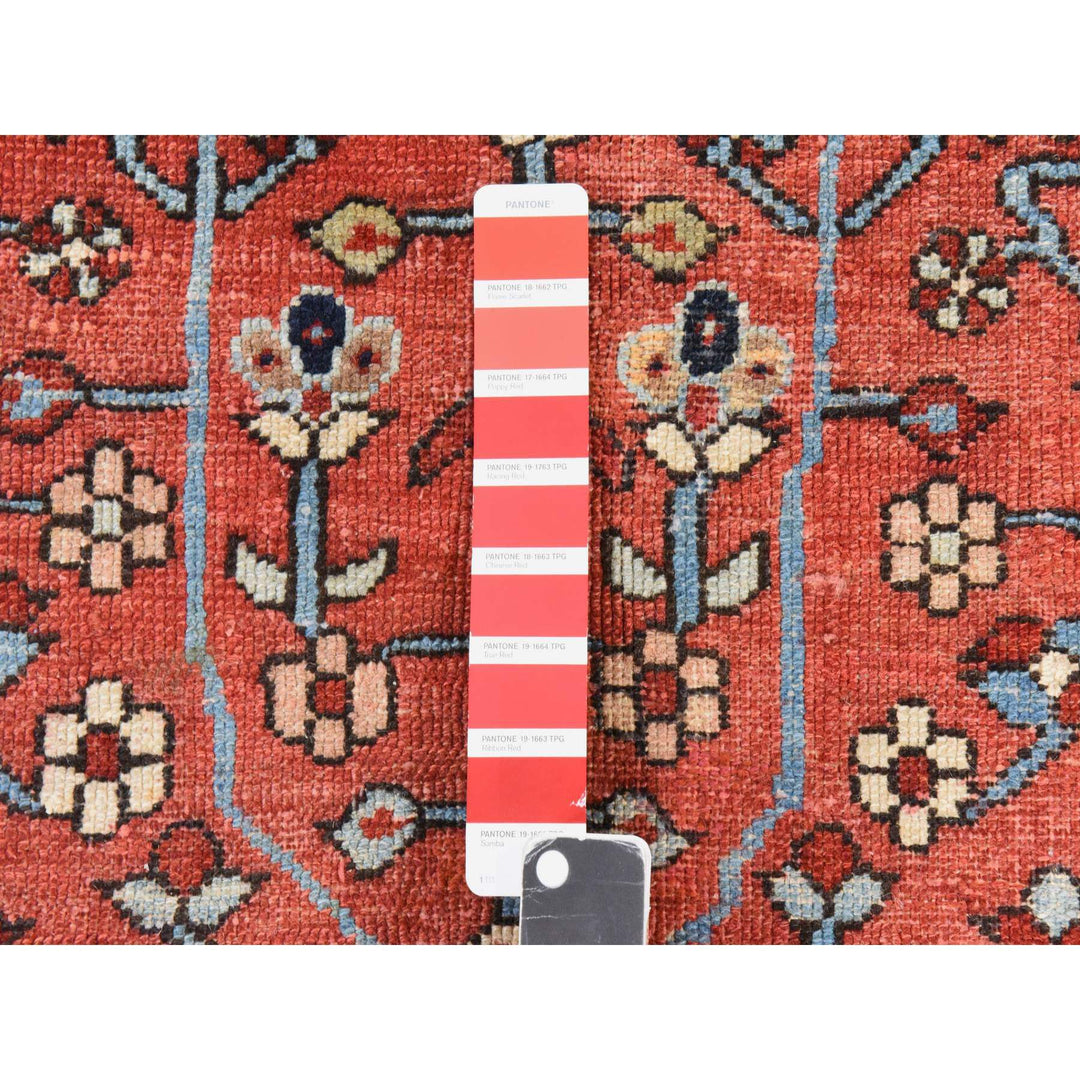 8'10" x 12'2" Vintage Hand Knotted Red Wool Rectangle Oriental Rug - MOA10278468