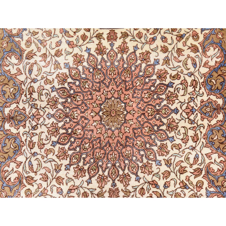 2'7" x 3'10" New Hand Knotted Ivory Silk Rectangle Oriental Rug - MOA10278469