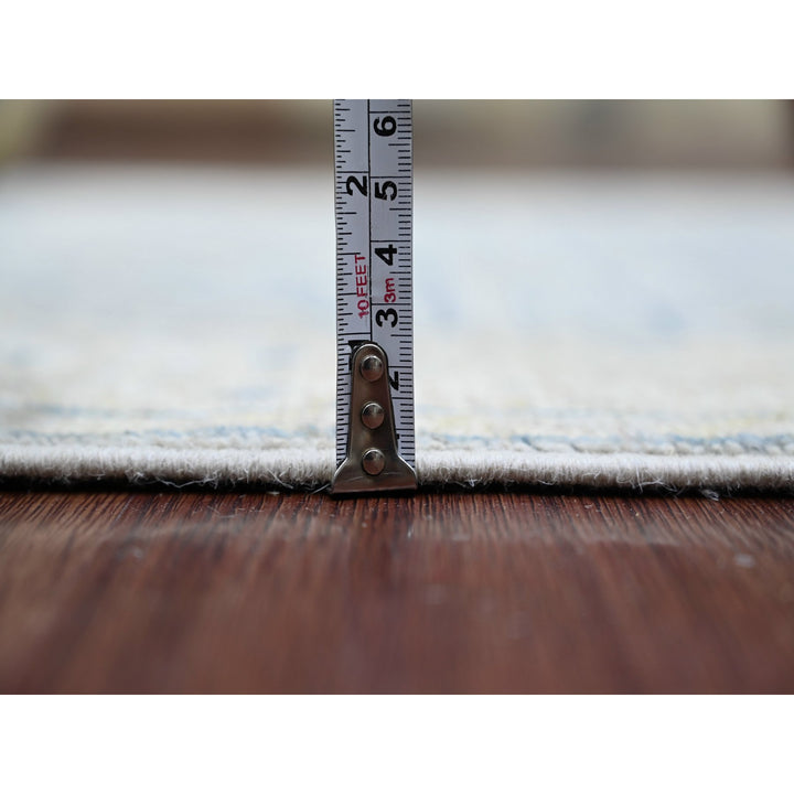 3'3" x 18'7" New Hand Knotted Grey Wool Runner Oriental Rug - MOA10278474