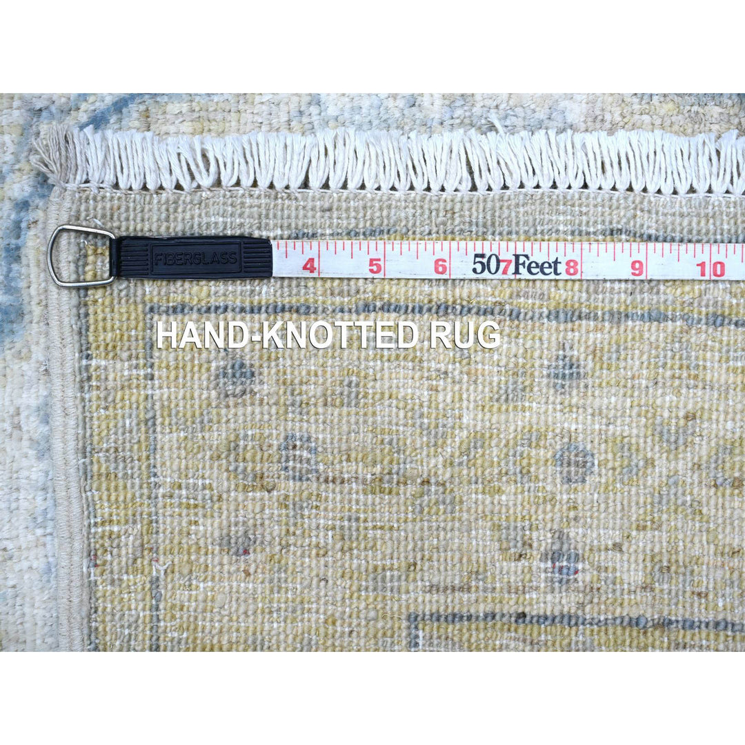 3'3" x 18'7" New Hand Knotted Grey Wool Runner Oriental Rug - MOA10278474