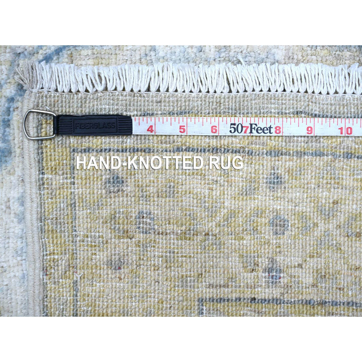 3'3" x 18'7" New Hand Knotted Grey Wool Runner Oriental Rug - MOA10278474