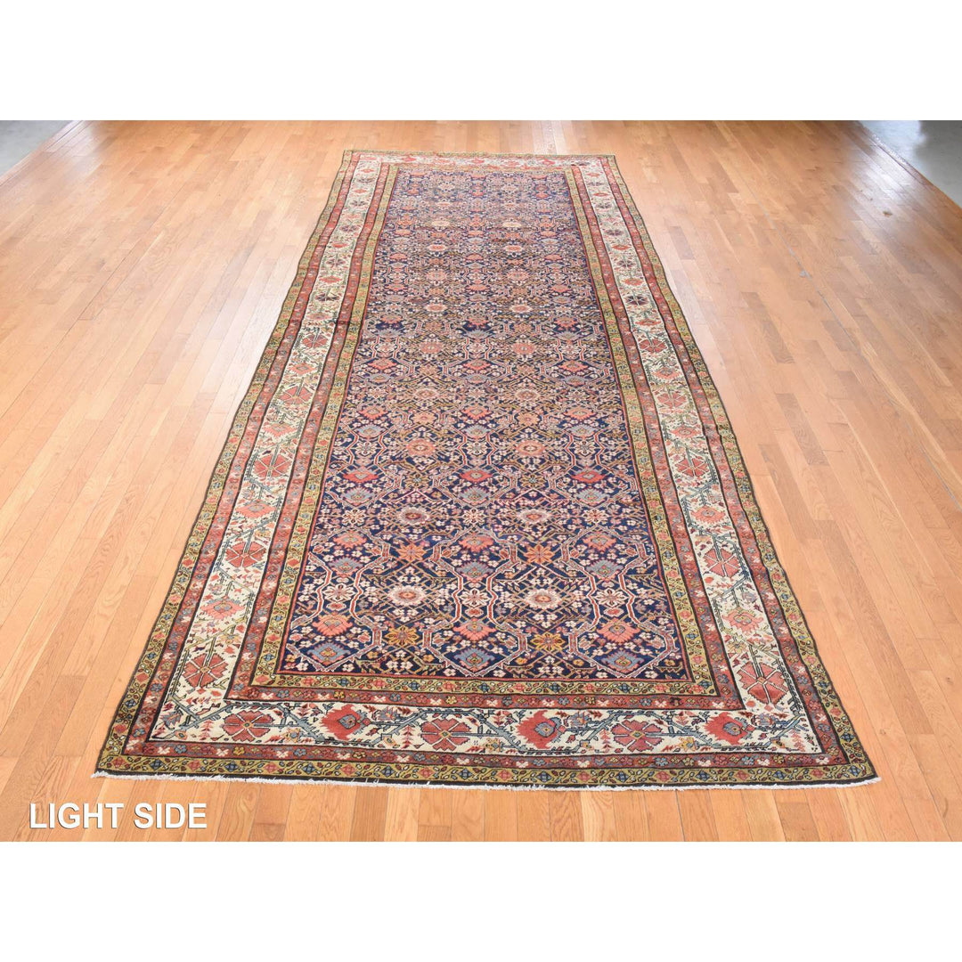 6'4" x 16'3" Vintage Hand Knotted Blue Wool Runner Oriental Rug - MOA10278475