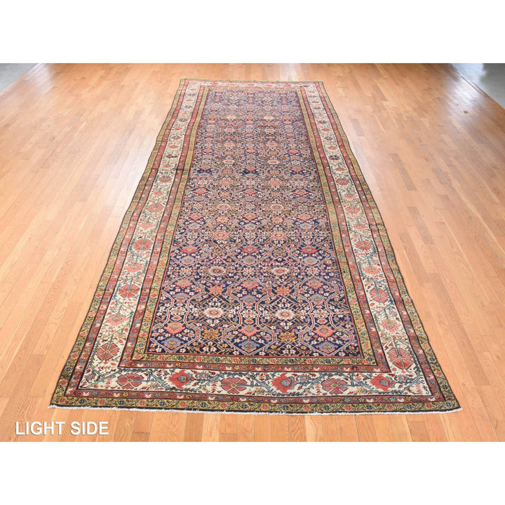 6'4" x 16'3" Vintage Hand Knotted Blue Wool Runner Oriental Rug - MOA10278475