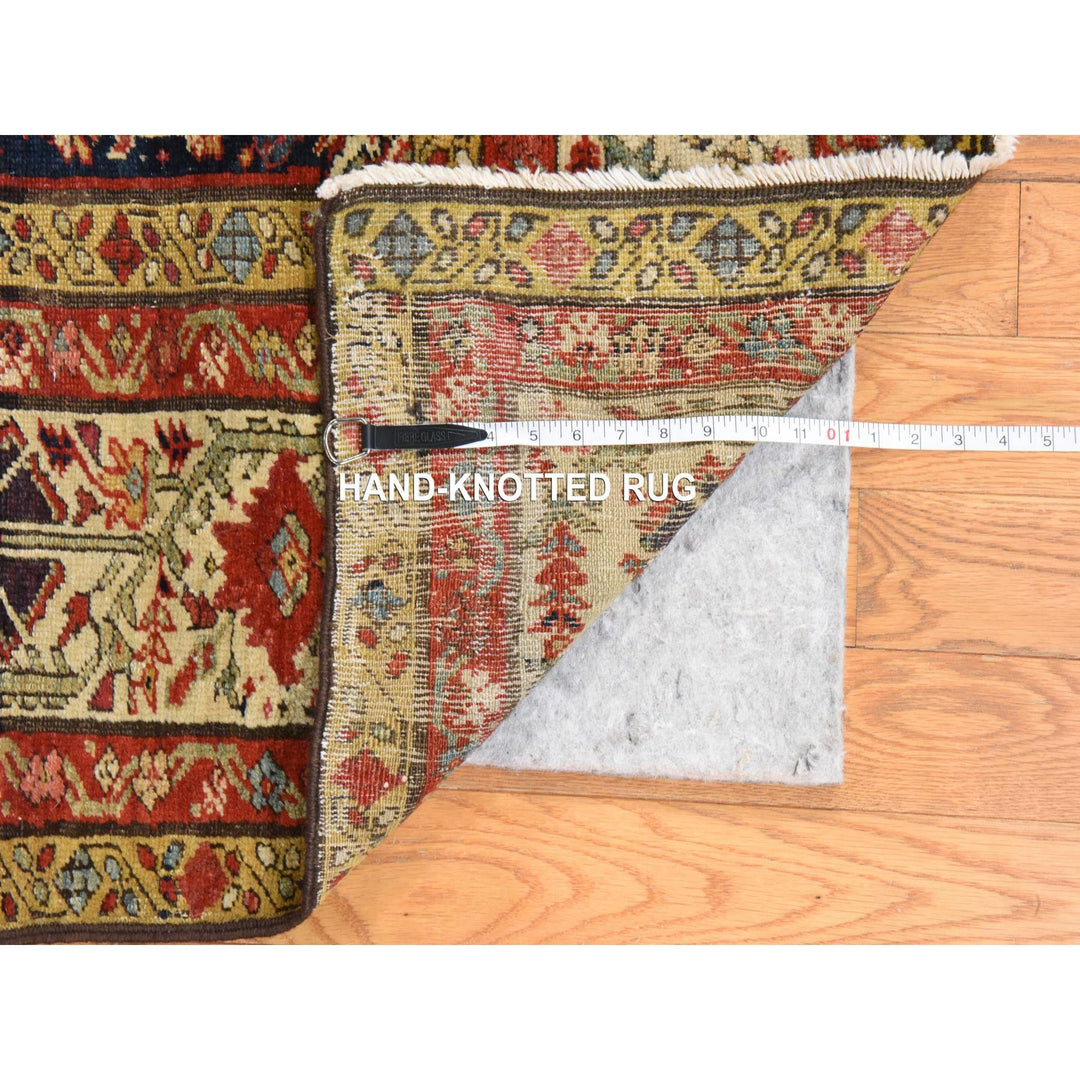 6'4" x 16'3" Vintage Hand Knotted Blue Wool Runner Oriental Rug - MOA10278475
