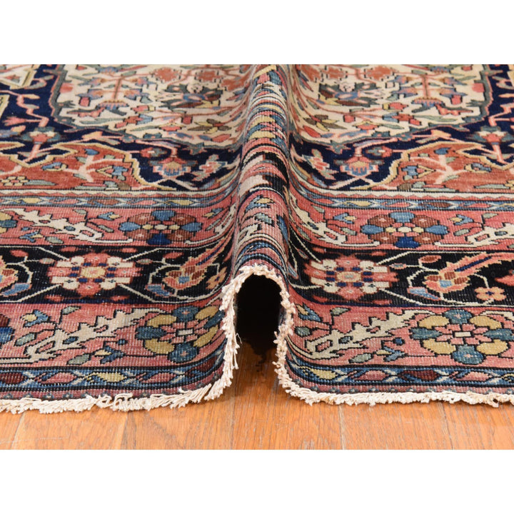 8'5" x 11'4" Vintage Hand Knotted Ivory Wool Rectangle Oriental Rug - MOA10278476