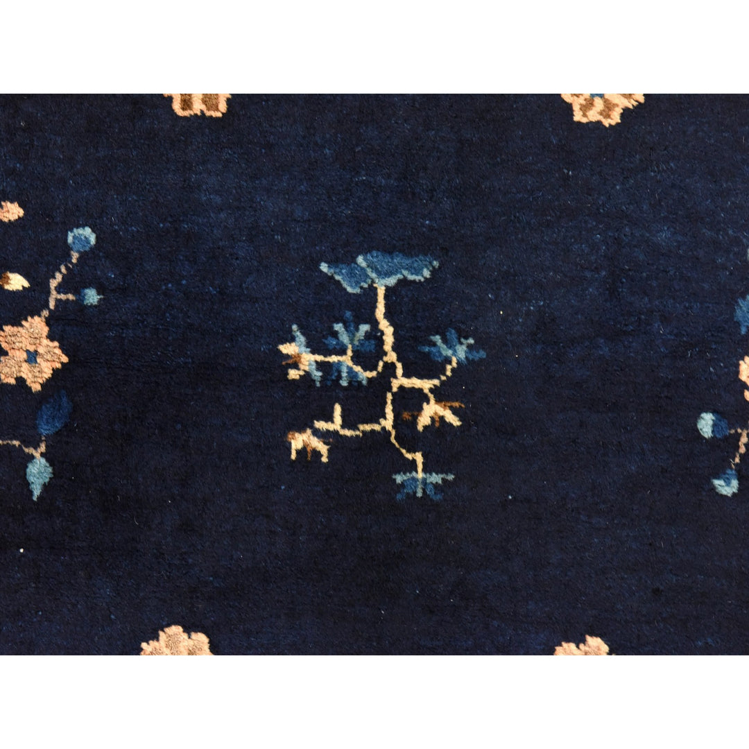 3'0" x 4'6" Vintage Hand Knotted Blue Wool Rectangle Oriental Rug - MOA10278479