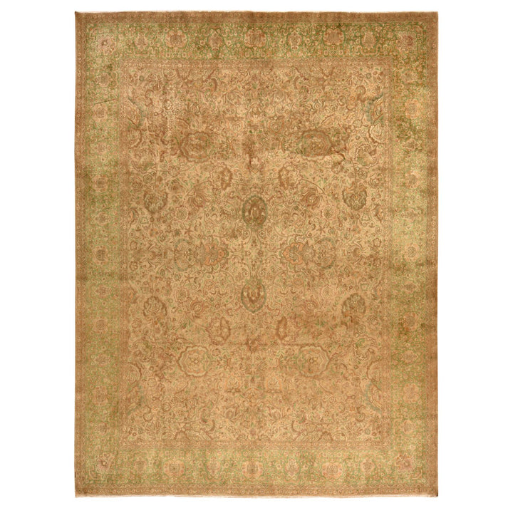 9'9" x 13'0" Vintage Hand Knotted Brown Wool Rectangle Oriental Rug - MOA10278480