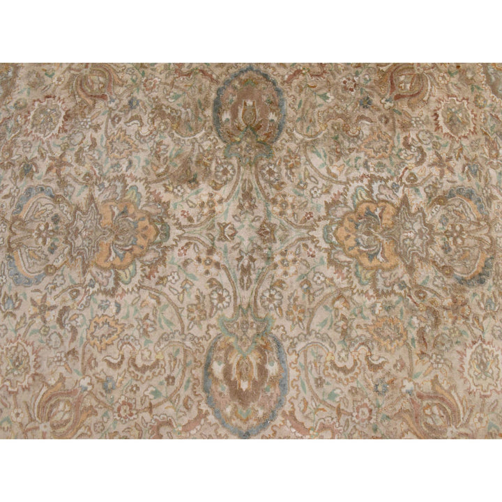 9'9" x 13'0" Vintage Hand Knotted Brown Wool Rectangle Oriental Rug - MOA10278480