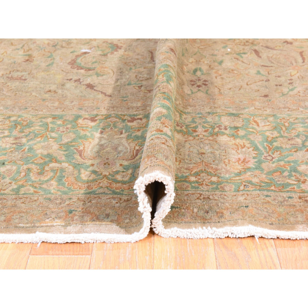 9'9" x 13'0" Vintage Hand Knotted Brown Wool Rectangle Oriental Rug - MOA10278480